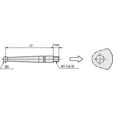 Stylus for Serie 513 D=0,7mm, 11,2mm Length, Steel