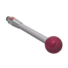 Stylus M2 ruby ball Ø5,0mm carbide stem Ø2,0mm, base stainless steel Ø3,0mm L 20,0mm, ML 20,0mm