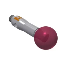 Stylus M2 ruby ball Ø5,0mm stainless steel stem Ø2,5mm, base stainless steel Ø3,0mm L 10,0mm, ML 10,0mm