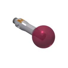 Stylus M2 ruby ball Ø6,0mm stainless steel stem Ø2,5mm, base stainless steel Ø3,0mm L 10,0mm, ML 10,0mm