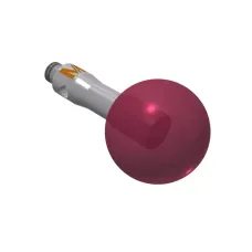 Stylus M2 ruby ball Ø8,0mm stainless steel stem Ø2,5mm, base stainless steel Ø3,0mm L 11,0mm, ML 11,0mm