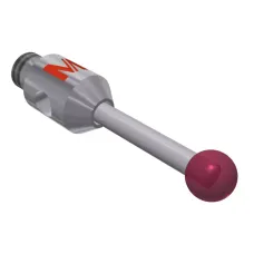 Stylus M2 ruby ball Ø2,0mm carbide stem Ø1,0mm, base stainless steel Ø3,0mm L 10,0mm, ML 6,0mm