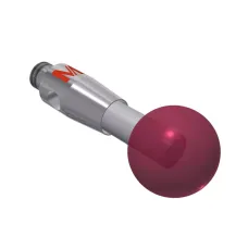 Stylus M2 ruby ball Ø5,0mm carbide stem Ø2,0mm, base stainless steel Ø3,0mm L 10,0mm, ML 10,0mm
