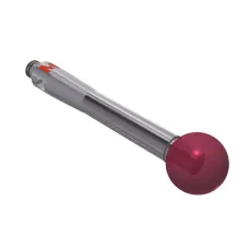 Stylus M2 ruby ball Ø5,0mm carbide stem Ø2,5mm, base stainless steel Ø3,0mm L 20,0mm, ML 20,0mm