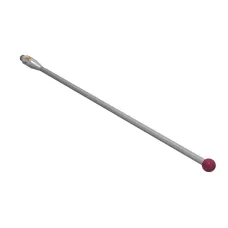 Stylus M2 ruby ball Ø3,0mm stainless steel stem Ø1,5mm, base stainless steel Ø3,0mm L 68,0mm, ML 68,0mm