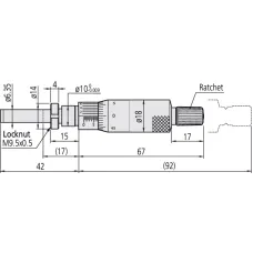Micrometer Head, Medium-sized Standard 0-1", Clamp Nut, 0,0001"