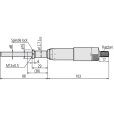 Microm. Head, Heavy Duty, 8 mm Spindle 0-2", Clamp Nut