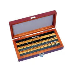 Gauge Block Set, Metric, Ins. Cert., ISO 34 Blocks, Grade 0, Steel