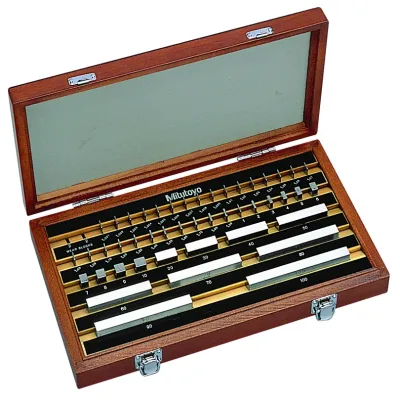 Gauge Block Set, Metric, Ins. Cert., ISO 46 Blocks, Grade 2, Steel 516-997-10 Mitutoyo