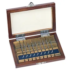 Gauge Block Set, Metric, Ins. Cert., ISO 9 Blocks, Grade 2, Steel