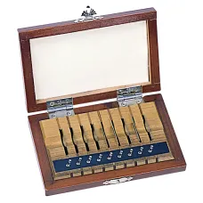 Gauge Block Set, Metric, Ins. Cert., ISO 9 Blocks, Grade 2, Steel