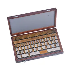 Gauge Block Set, Metric, Ins. Cert.,ASME 112 Blocks, Grade 0, Steel, Square Type