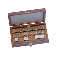 Gauge Block Set, Metric, Ins. Cert.,ASME 32 Blocks, Grade 0, Steel, Square Type