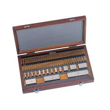 Gauge Block Set, Metric, Ins. Cert.,ASME 76 Blocks, Grade 00, Steel, Square Type