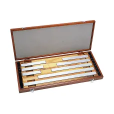 Gauge Block Set, Metric, Ins. Cert.,ASME 8 Blocks, Grade 1, Steel, Square Type